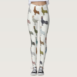 Chicken Rooster Colorful Pattern Boerderij Leggings
