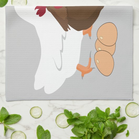 Chicken Rooster Eggs Kitchen Towel Theedoek (Gevouwen)