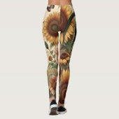 Chicken Rooster Esthetisch en Wildflower Leggings (Achterkant)