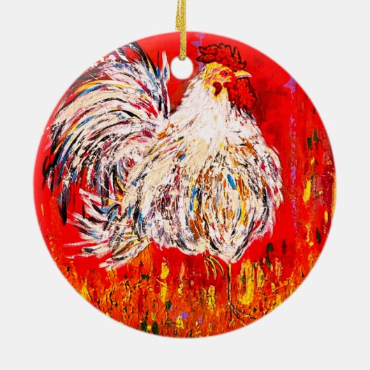 Chicken Rooster Ornament (Achterkant)