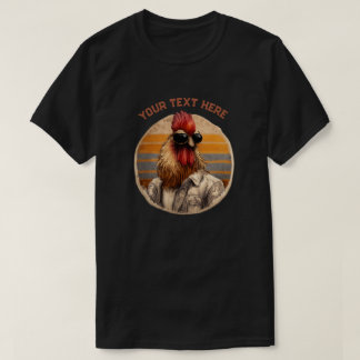 chicken rooster with sunglasses t shirt design