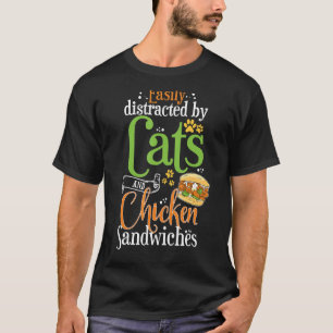 Chicken Sandwich Cats and Chicken Burger T-shirt