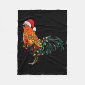 Chicken Santa Christmas Tree Funny Chicken Lover C Fleece Deken (Voorkant)