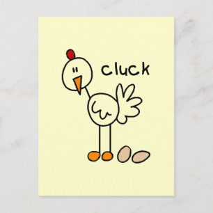 Chicken Says Cluck Tshirts en Gifts Briefkaart