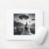 Chicken Selfie With Alien Ufo Tee Funny Gifts Men Muismat (Met muis)