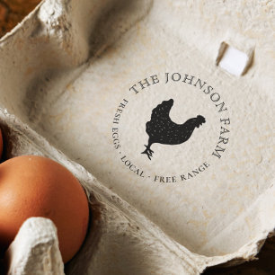  Chicken Silhouette Personalized Egg Rubberstempel