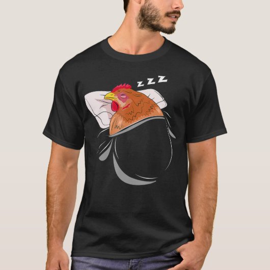 Chicken Sleeping Pajamas Nap PJs Outfit Farmer Gif T-shirt (Voorkant)