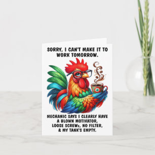Chicken Sorry dat ik het morgen niet kan redden, h Kaart