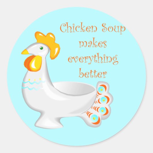 Chicken Soup Ronde Sticker (Voorkant)