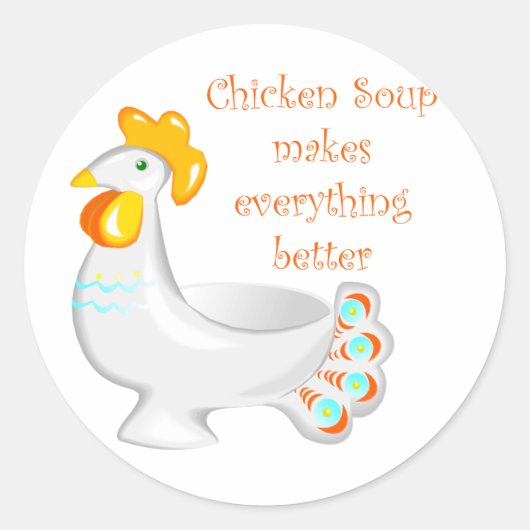 Chicken Soup Ronde Sticker (Voorkant)