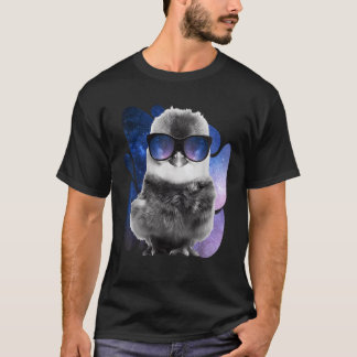 Chicken Space Glasses Baby Chick Galaxy Zonnebril T-shirt