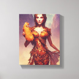 Chicken Tendies Goddess Canvas Afdruk