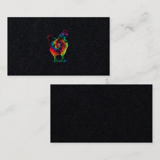 Chicken Tie Dye Hippie Poultry Farmer Boerderij Visitekaartje (Voorkant / Achterkant)