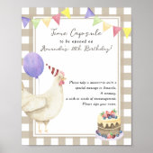 Chicken Time Capsule 1e verjaardag genderneutraal Poster (Voorkant)