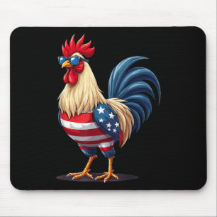 Chicken USA Flag Patriottische Grappige Kip 4e van Muismat