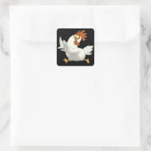 Chicken Vierkante Sticker (Tas)