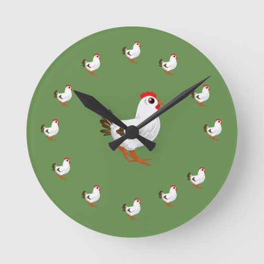 Chicken Wall Clock Chicken Lovers Gift Ronde Klok (Voorkant)
