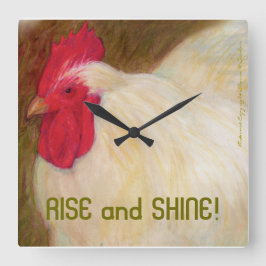 Chicken Wall Clock Vierkante Klok
