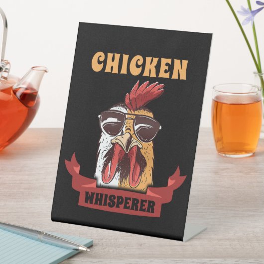 Chicken Whisperer Distress Poultry Farmer Gift Reclamebord Met Voetstuk (Insitu)