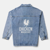 Chicken Whisperer Funny Boerderij Chicken Face Far Denim Jacket (Achterkant)