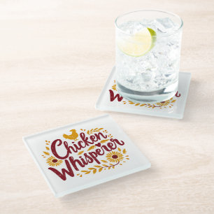 Chicken Whisperer Rustic Farmhouse Cottagecore Glazen Onderzetter