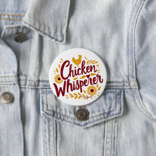 Chicken Whisperer Rustic Farmhouse Cottagecore Ronde Button 7,6 Cm