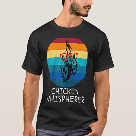 Chicken Whisperer with Retro Sunset  Backyard Chic T-shirt (Voorkant)
