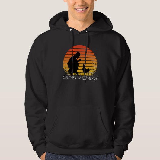 Chicken Whisperer with Retro Sunset Backyard Chick Hoodie (Voorkant)