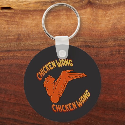 Chicken Wing Button Sleutelhanger (Achterkant)