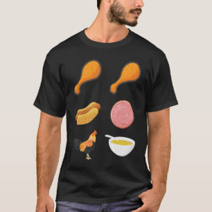 Chicken Wing Hot Dog Bologna en Macaroni Food T-shirt