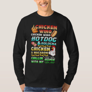 Chicken Wing Hot Dog en Bologna Viral Song Lyric T-shirt