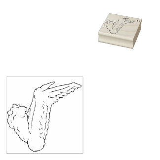 Chicken Wing Wood Art Stamp Rubberstempel