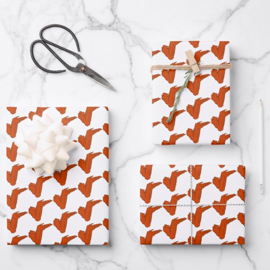 Chicken Wing Wrapping Paper Flat Sheet Set van 3 (Voorkant)