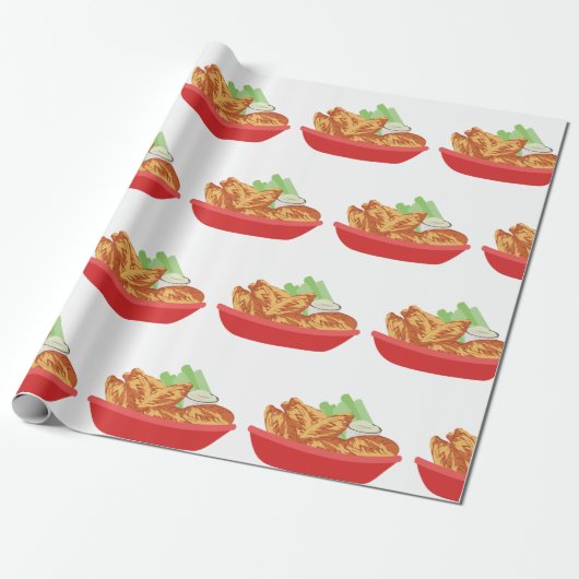 Chicken Wings Cadeaupapier (Uitgerold)