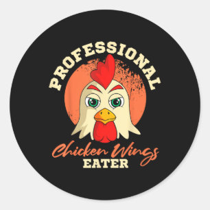 Chicken Wings Eater Retro Barbeque Buffalo Ronde Sticker