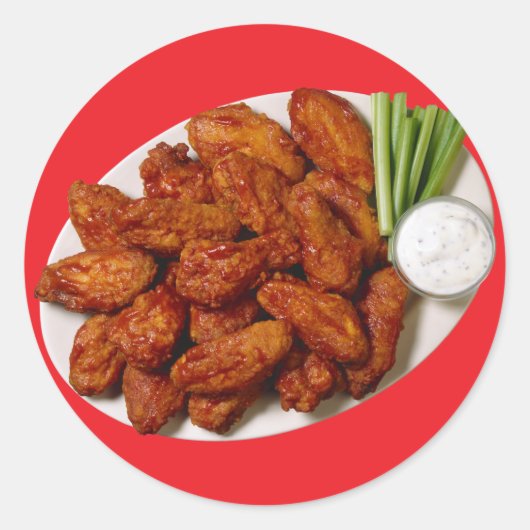 Chicken Wings Ronde Sticker (Voorkant)