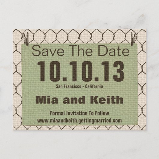 Chicken Wire, Burlap,  Briefkaart (Voorkant)