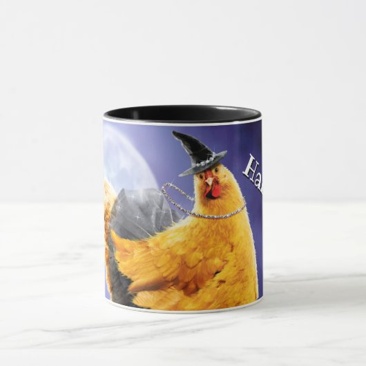 Chicken Witch op Broomstick Mok (Midden)