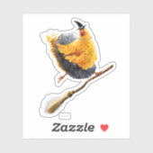Chicken Witch op Broomstick Sticker (Vel)