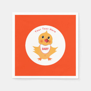 Chicken Yellow Baby Chick Personalized Servetten