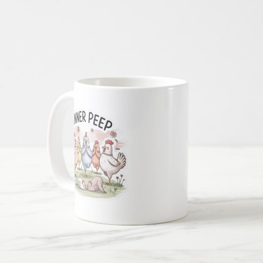 “Chicken Yoga” Funny Farm Animal Mug Koffiemok (Voorkant links)