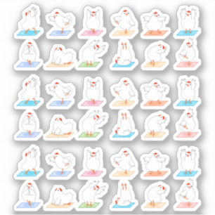 Chicken Yoga Stickers