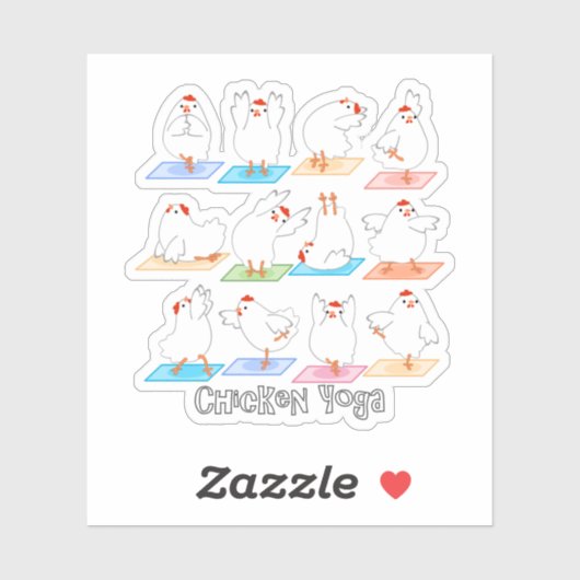 Chicken Yoga Vinyl Sticker (Vel)