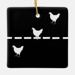 Chickens Crossing the Road Ornament