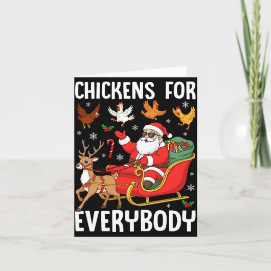 Chickens For Everybody Santa Chicken Farmer Comfor Kaart (Voorkant)