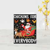 Chickens For Everybody Santa Chicken Farmer Comfor Kaart (Gele Bloem)
