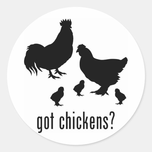 Chickens Ronde Sticker (Voorkant)