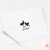 Chickens Ronde Sticker (Envelop)