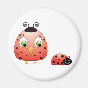 chickie B een Ladybug Magnet Magneet