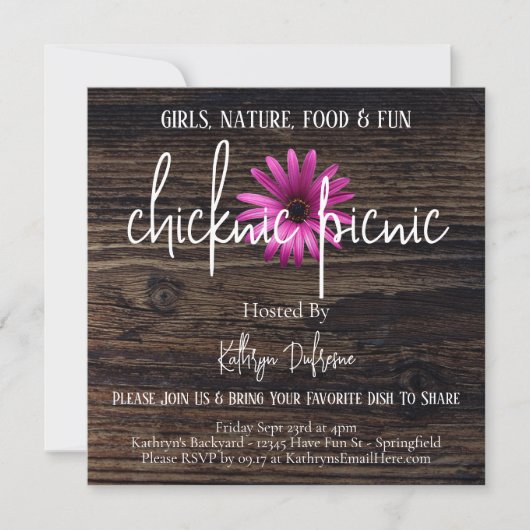 Chicknic Picnic Uitnodiging (Voorkant)